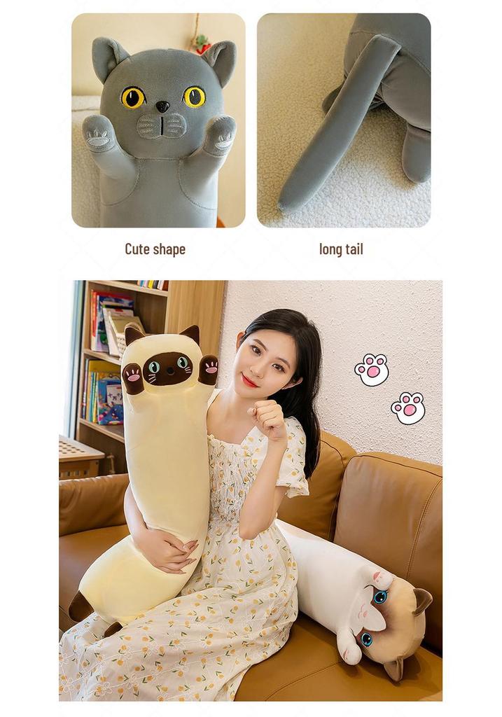 Cat Island Long Pillow: Big Face Cat Cushion
