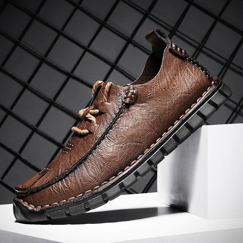 Men's Spring and Autumn Outdoor Casual Leather Flat Shoes