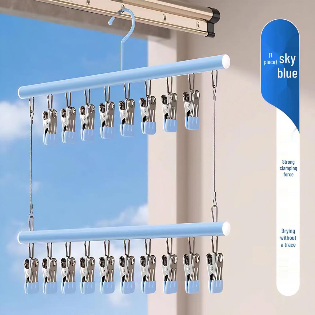 Adjustable Baby & Kids Clothes Rack with Trouser Clips and Small Hangers