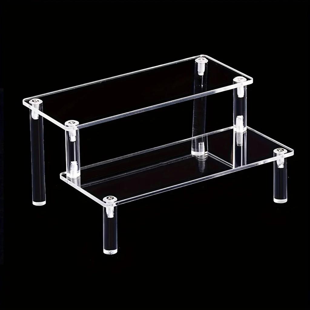 1-4 Tier Acrylic Display Stand Clear Display Riser Rack for Cupcake Perfume Doll Décor Organizer Amiibo Funko POP Figures DC05