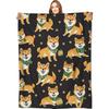 1PC Lovely Dogs Throw Thin Blanket Gifts for Friend Couch Bed Car Home Camping For  Animals Shiba Inu Lovers All Season Use