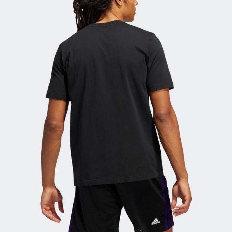 Adidas Character Print Casual Sports Short Sleeve T-Shirt Men Tops Black HS8515