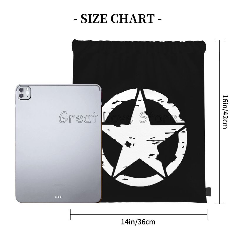 Custom Military Tactical Skull Star Drawstring Backpack Bags Women Men Lightweight Gym Sports Sackpack Sacks for Training