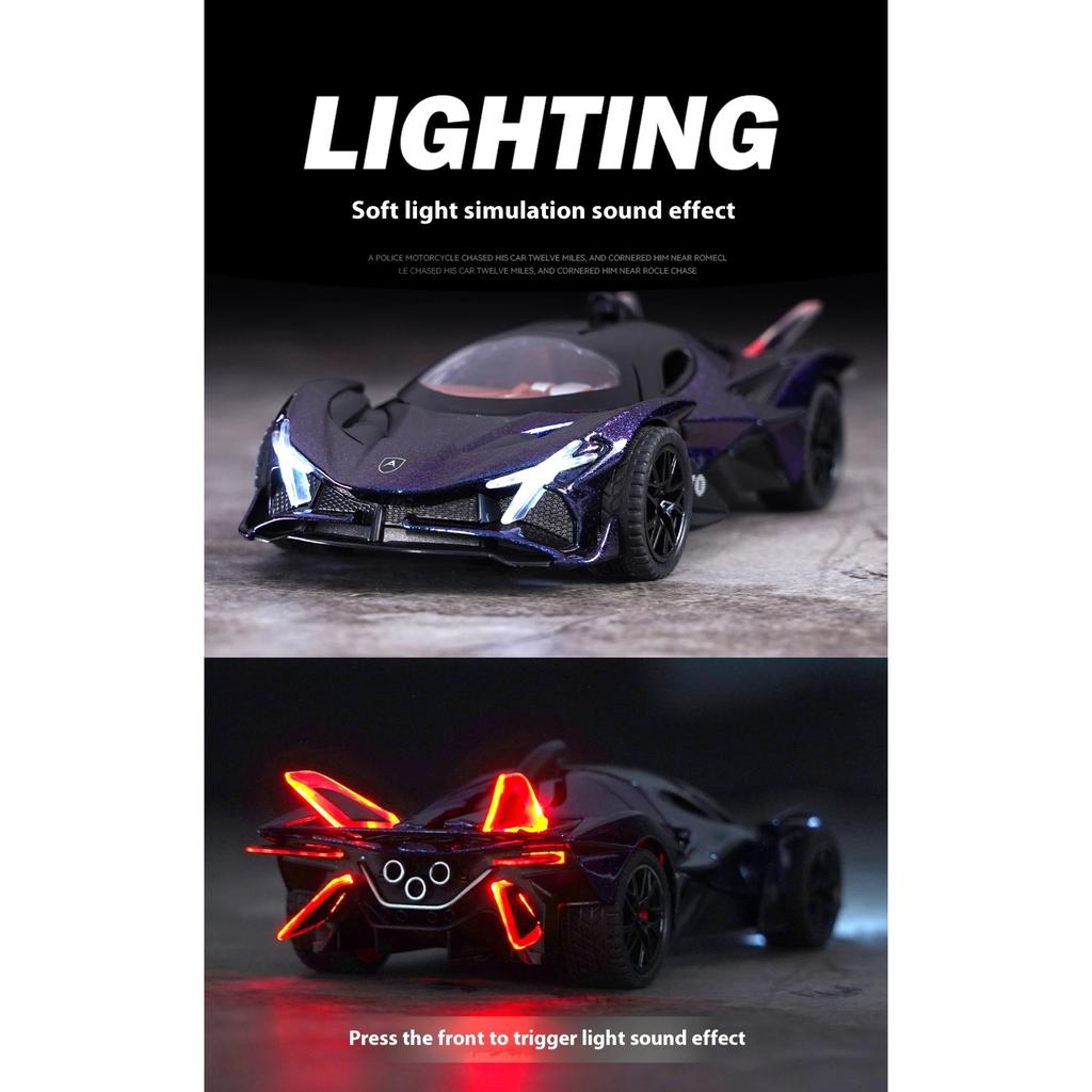 1/32 Scale Apollo EVO Alloy Toy Model - Futuristic Design, Sound & Light Effects, Spring Action - Ideal for Kids' Play