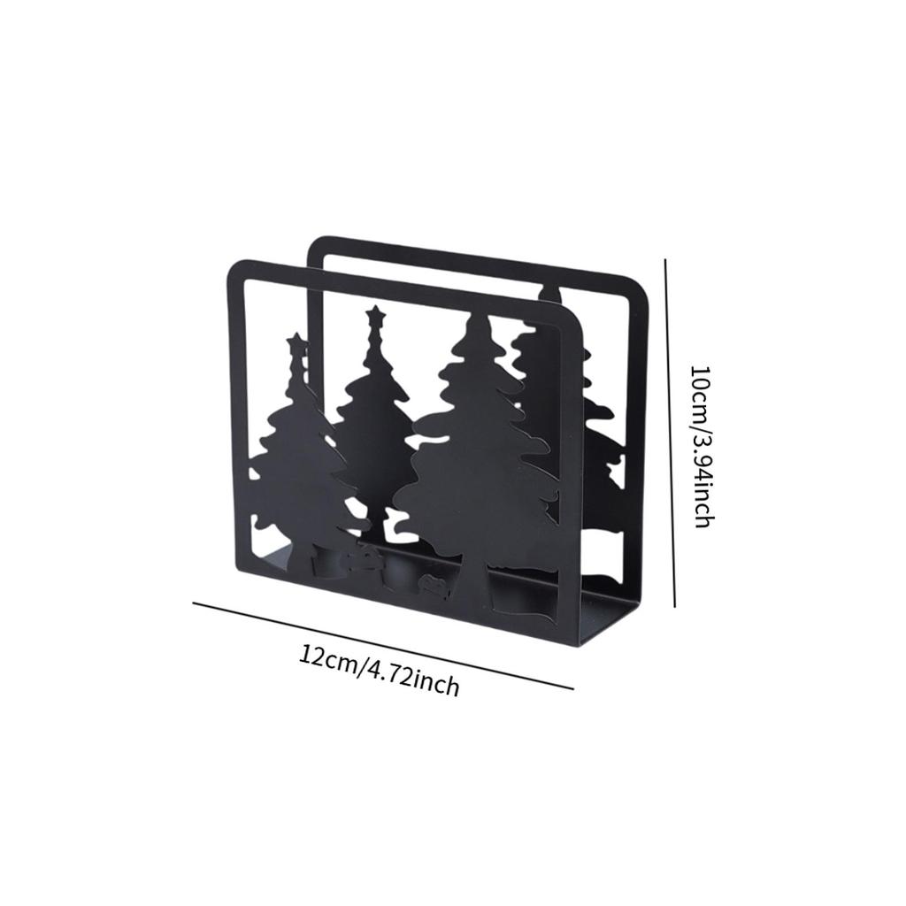 Stainless Steel Christmas Napkin Holder Stand Tissue Dispenser for Home Kitchen Tabletop Decoration Desktop Organizer