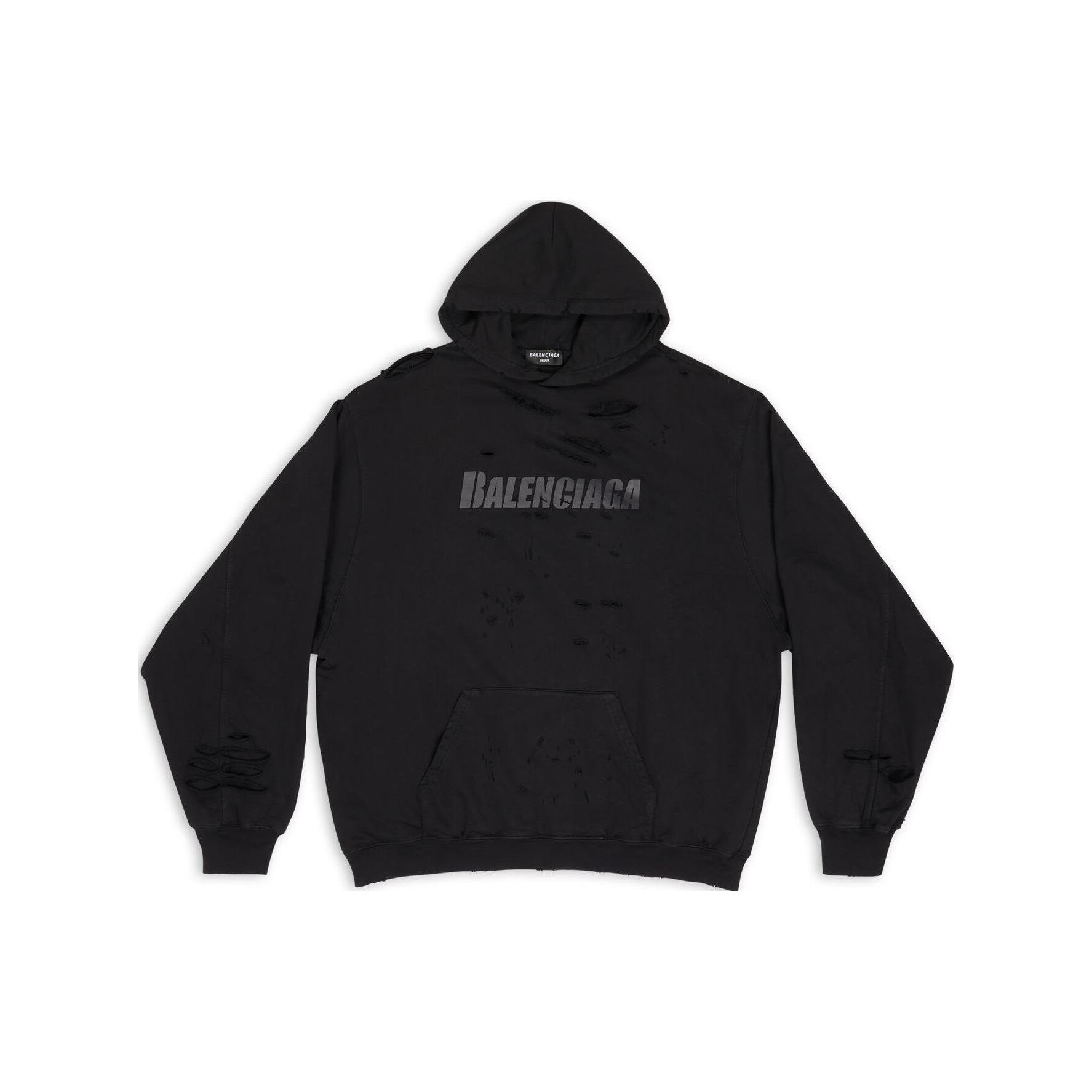 Balenciaga Caps Destroyed Oversize Fit Hoodie