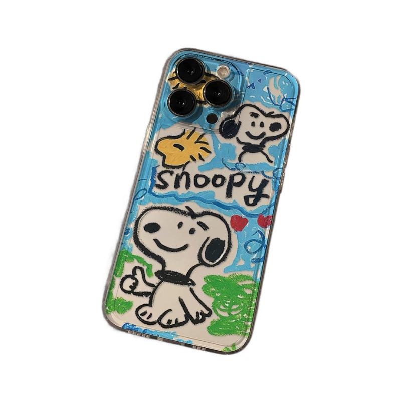 Applicable to Apple 11ProMax mobile phone case, new iphone11 advanced sense 11 silicone anti-drop hand-painted Snoopy