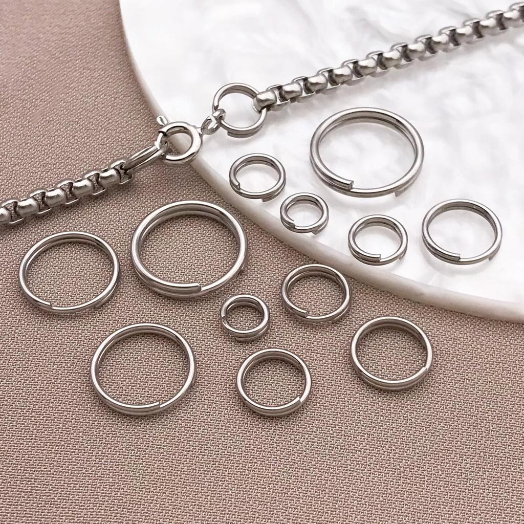 Stainless Steel Colorfast Double Layer Open Ring Connector for DIY Jewelry