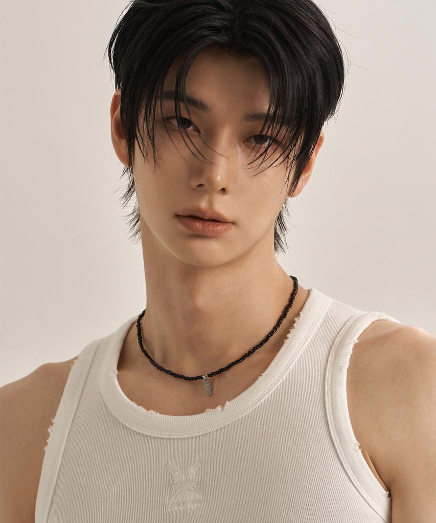 Lanarchive [1013] Black Mini Bead Necklace