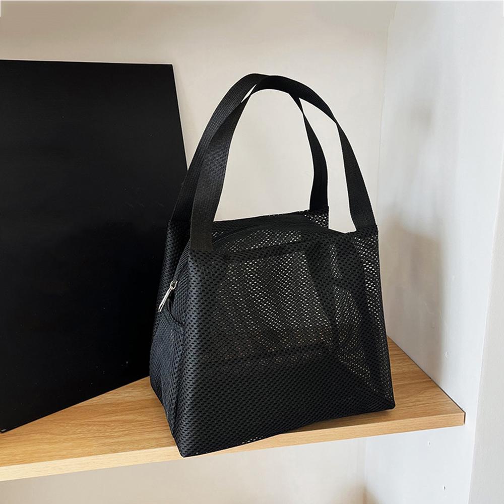 Mesh Makeup Organizer Portable Convenient Shower Bag Solid Color Tote Bag Simple Robust Hanging Pouch Bath Mesh Pockets
