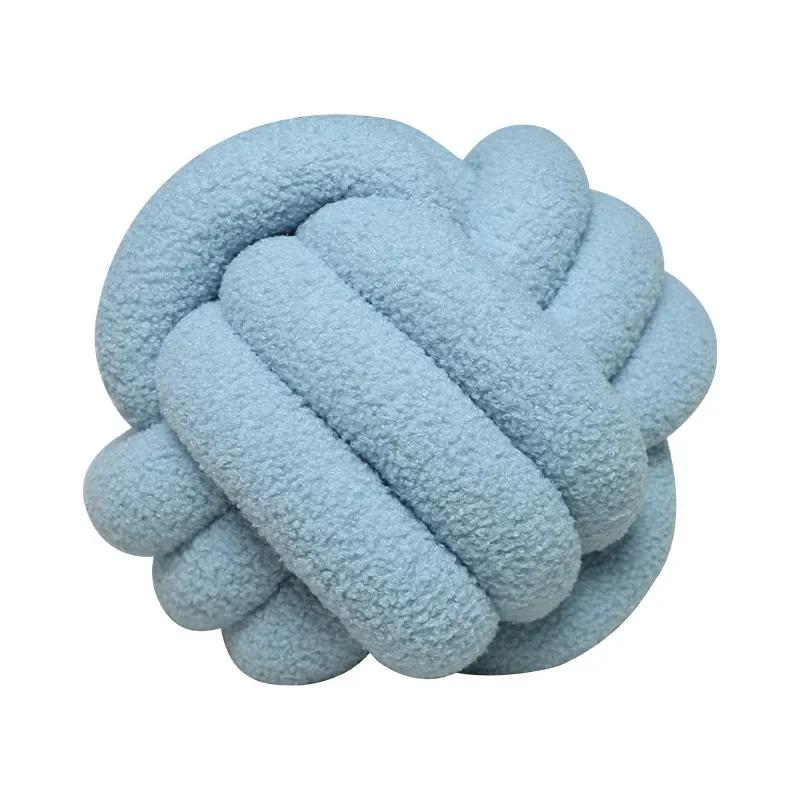 Hand-woven Knotted Ball Pillow Lamb Velvet Roll Pillow Sofa Living Room Household Cushion