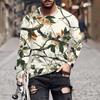 Men's T Shirt O-Neck Clothing Apparel Outdoor Long Sleeve Print Fashion Designer Vintage