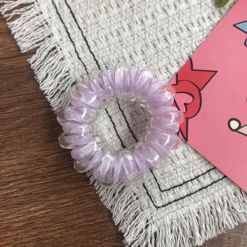 2024 Vynikající Elastická Gumička do Vlasů ve Světlé Barvě ve Stylu Telefonní Šňůry pro Svěží Dívčí Účesy