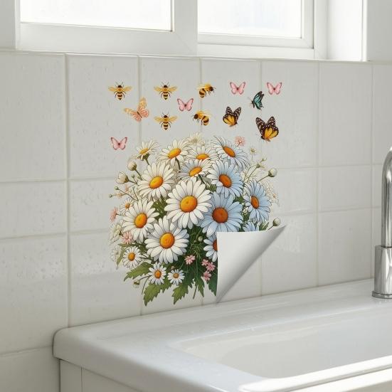 Static Window Clings Flower Butterfly Bee Wall Sticker Self Adhesive Removable Vinyl Decal