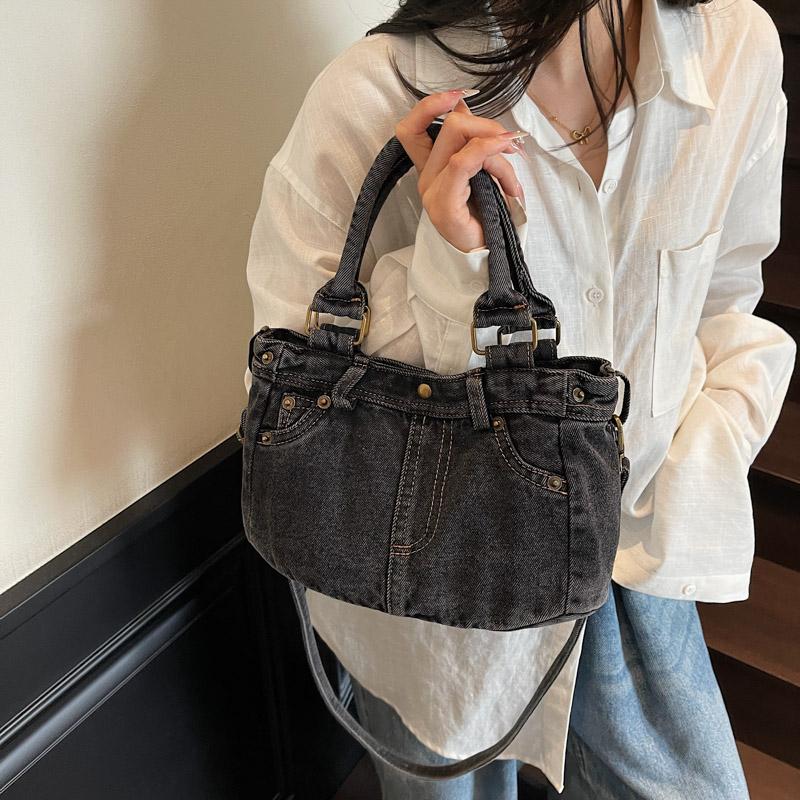 Vintage Denim Tragetasche Damen Schulter Umhängetasche