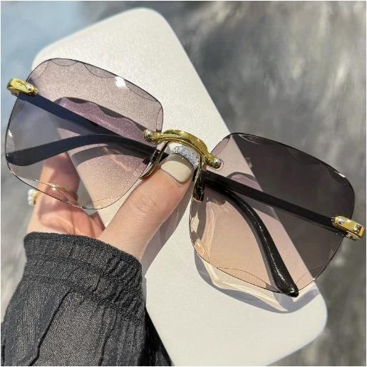 Square Sunglasses Woman Fashion Rimless Gradient Sun Glasses Brand Designer Sun Glasses for Women