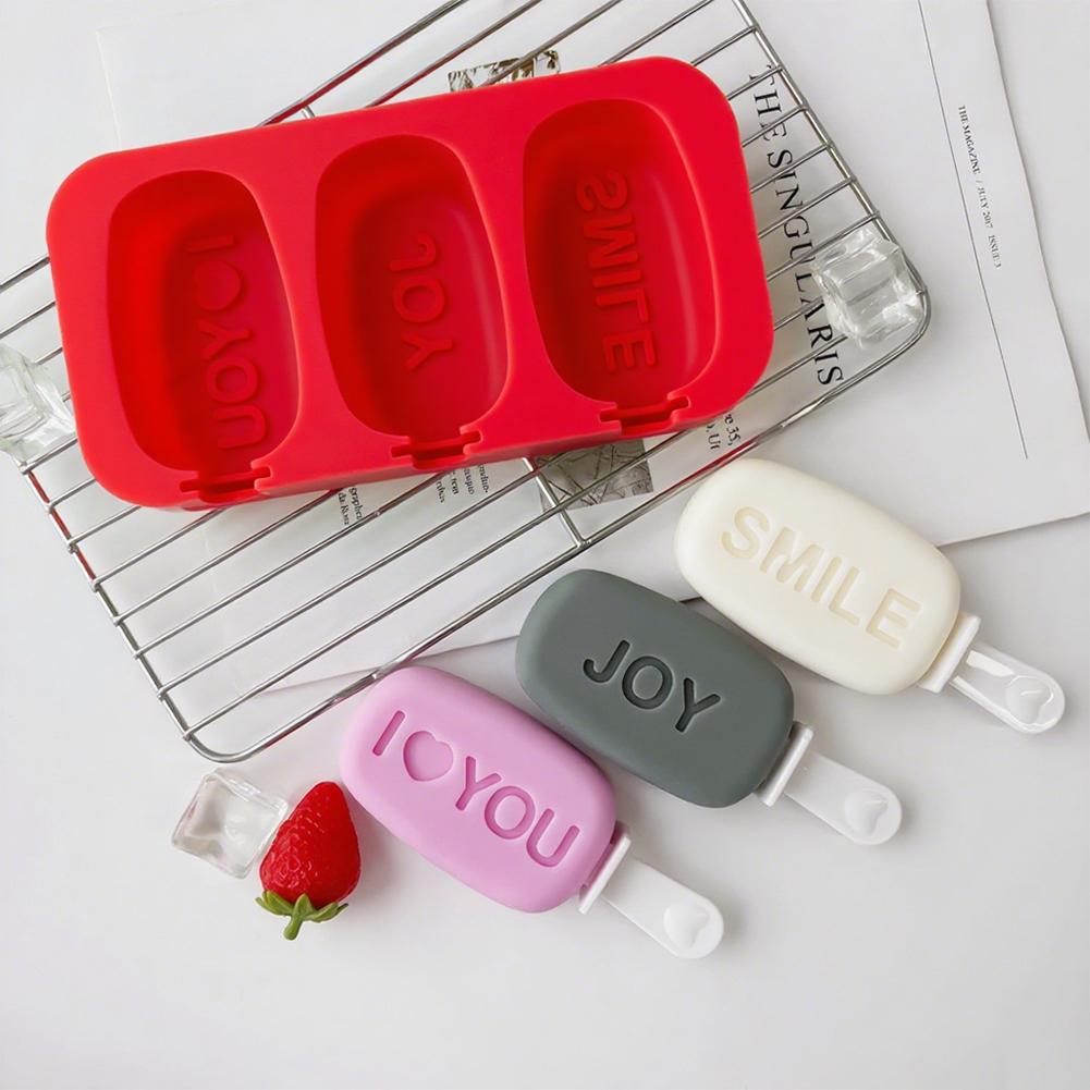 3 Packs Silicone Ice Lolly Maker BPA Free Ice Cream Molds Stackable Popsicle Mould with Lid for Homemade Ice Cream