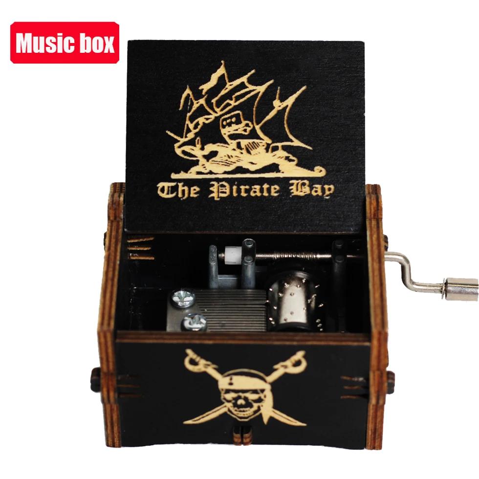 In Stock 58 Styles Anime Music Box Antique Carved Wooden Hand Crank Music Box Figure Christmas Birthday Gift-