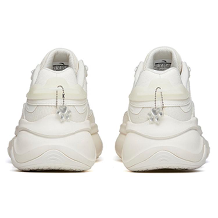New ANTA Life Collection Chunky Sneakers Women's Low Top Ivory White/Silver 122148895R-1
