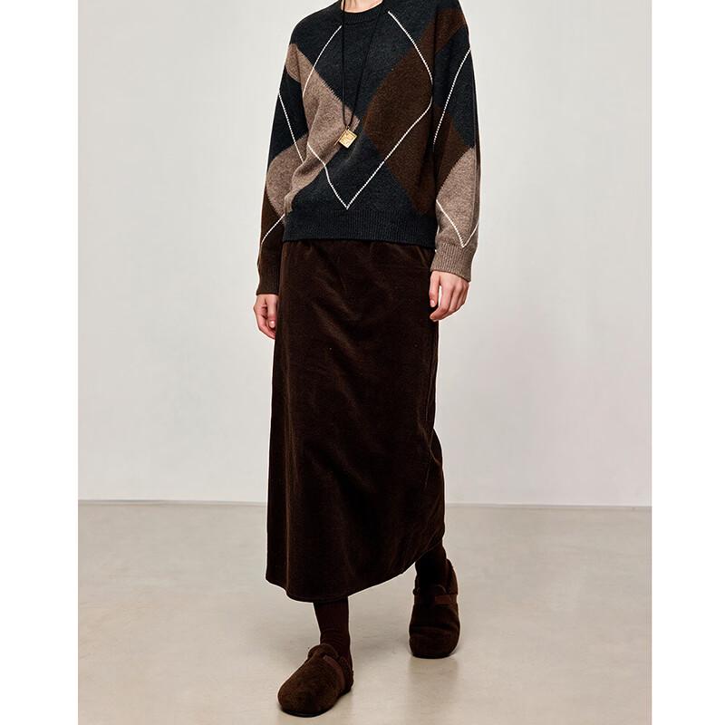 Wudao Women's Vintage High-Waisted Slit Midi Skirt