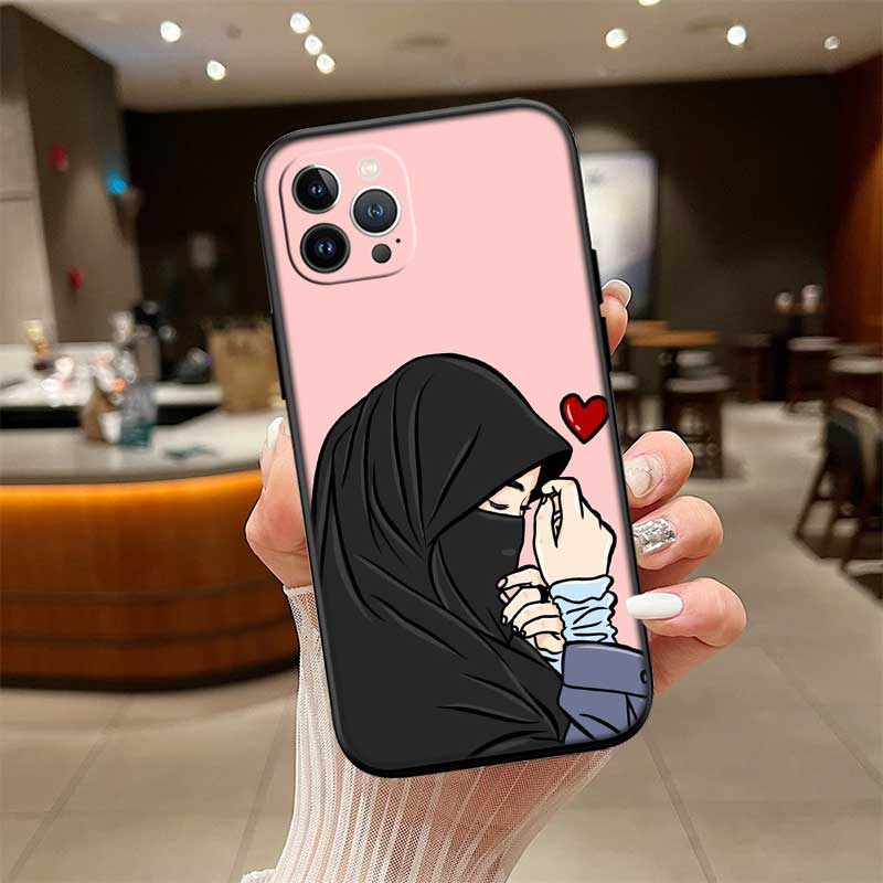 RE46 Muslim Girls Hijab Phone Case for Samsung Galaxy S20 S21 S22 Ultra FE + Plus A21S A22 A24 A25 A26 A30 A30S A31