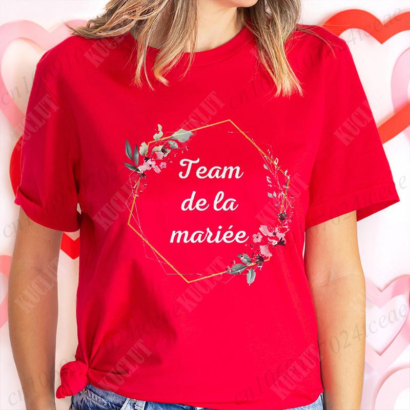 EVJF Future Bride T-shirt French Bridal Wedding Team Bride Tops Unisex Bachelorette Hen Party Tshirt Floral Bridesmaid Tees