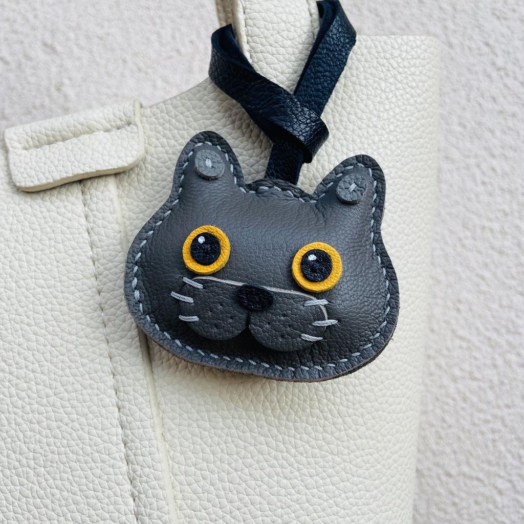 Unique Sheepskin Handmade Ragdoll Cat Lucky Cat Car Key Bag Pendant Handbag Crossbody Bag Pendant Girl Birthday Gift Lovely