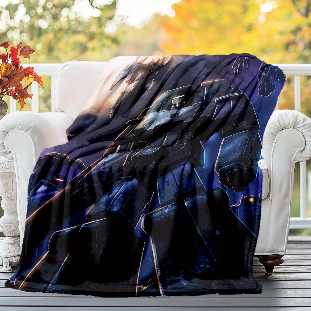 1pc Transformer Robot Theme Design Flannel Blanket - 3D Printed Soft Warm, All-Season Lightweight Throw for Camping Travel Bed-080743