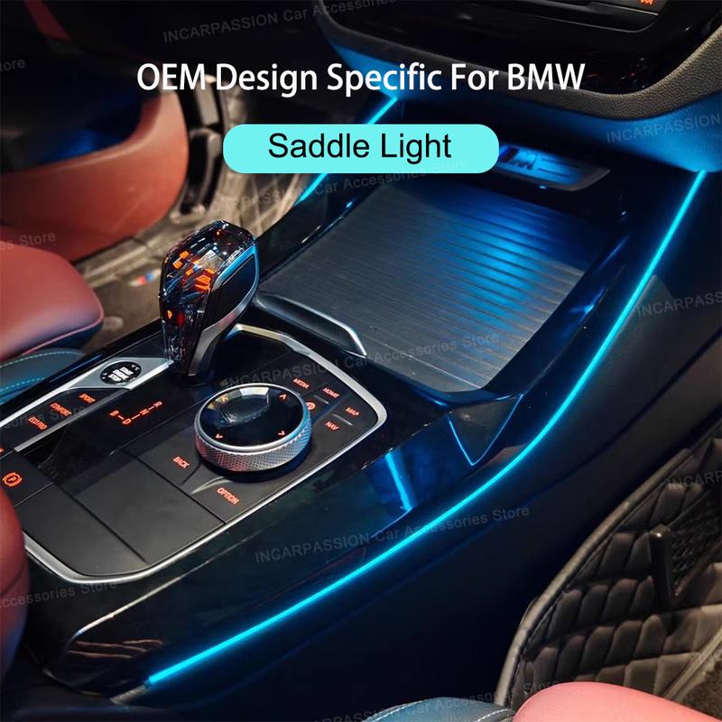 Center Console Saddle Light For BMW 5 6 Series X3 X4 iX3, G30 G31 G32 G01 G02 G08 Car LED Decorative Ambient Light