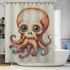 Octopus Design Bathroom Shower Curtain Set Decorative Waterproof Polyester Fabric Printed Artistic Bath Accessories