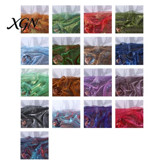 Durable Organza for Fashion Accessories 1 Yard Two Tone Sheer Fabric, 60 Inch Wide Iridescent Silky Decorative Fabric Christmas Tree Ornaments Glitter