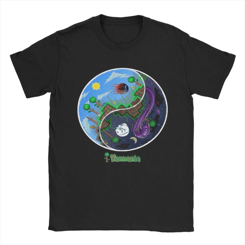 Terraria Christmas Pattern Pure Cotton T-Shirt For Man Summer  Streetwear T-Shirts O Neck Harajuku Tees Oversized Print Tops