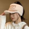 Plush Cold Protection Ear Protection Empty Top Hat Women's Autumn and Winter Riding Warm Ponytail Cap Knitted Hat