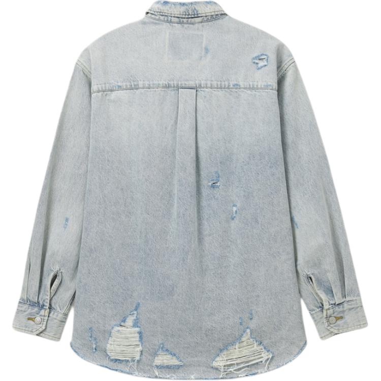 Levis Loose Fit Ripped Denim Jacket With Lapel Long Sleeve Men Jackets Light-Blue 0017E-0000
