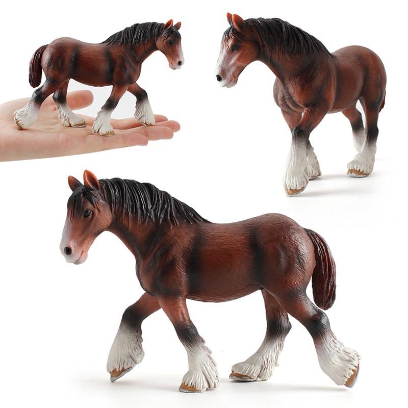 Realistic Pvc Clydesdale Pony Model Horses For Kids Stunning Static Animal Figurines