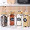 Square Glass Spice Jars with Solid Wood Lids - Kitchen Storage Set