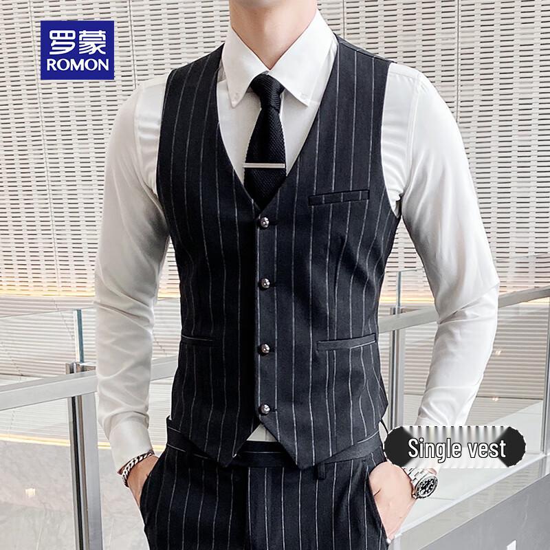 ROMON Men's Slim-Fit Business Formal Suit