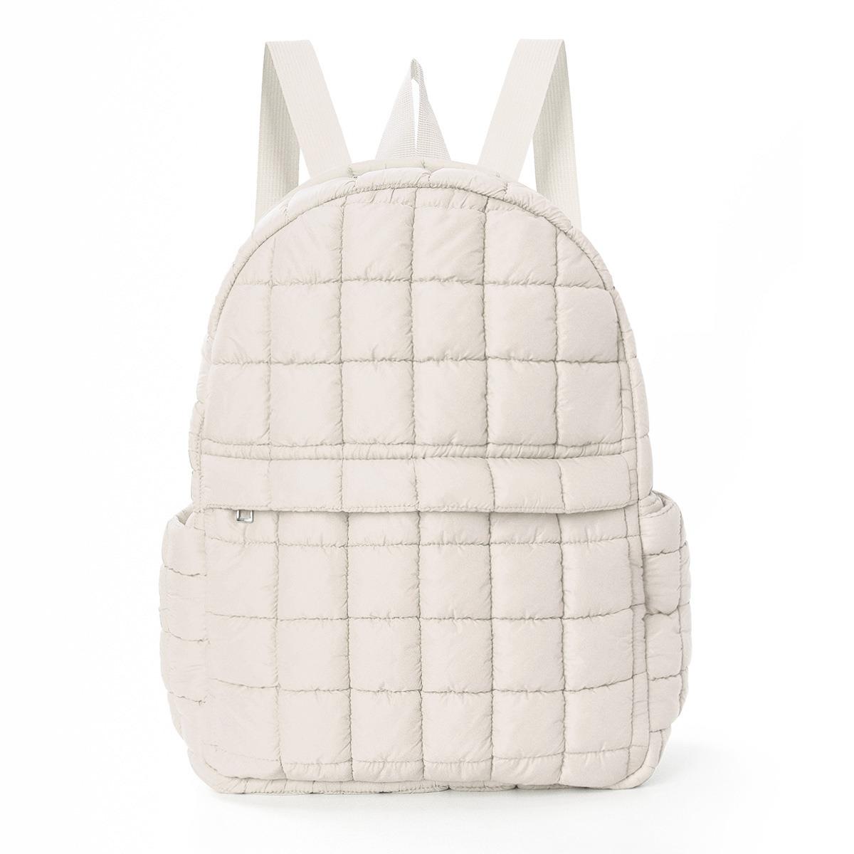 

Backpack Women s Casual Outdoor Backpack Solid Color Quilting Embroidery Computer Bag Fashi Large Capacity Mommy Bag бежевый
