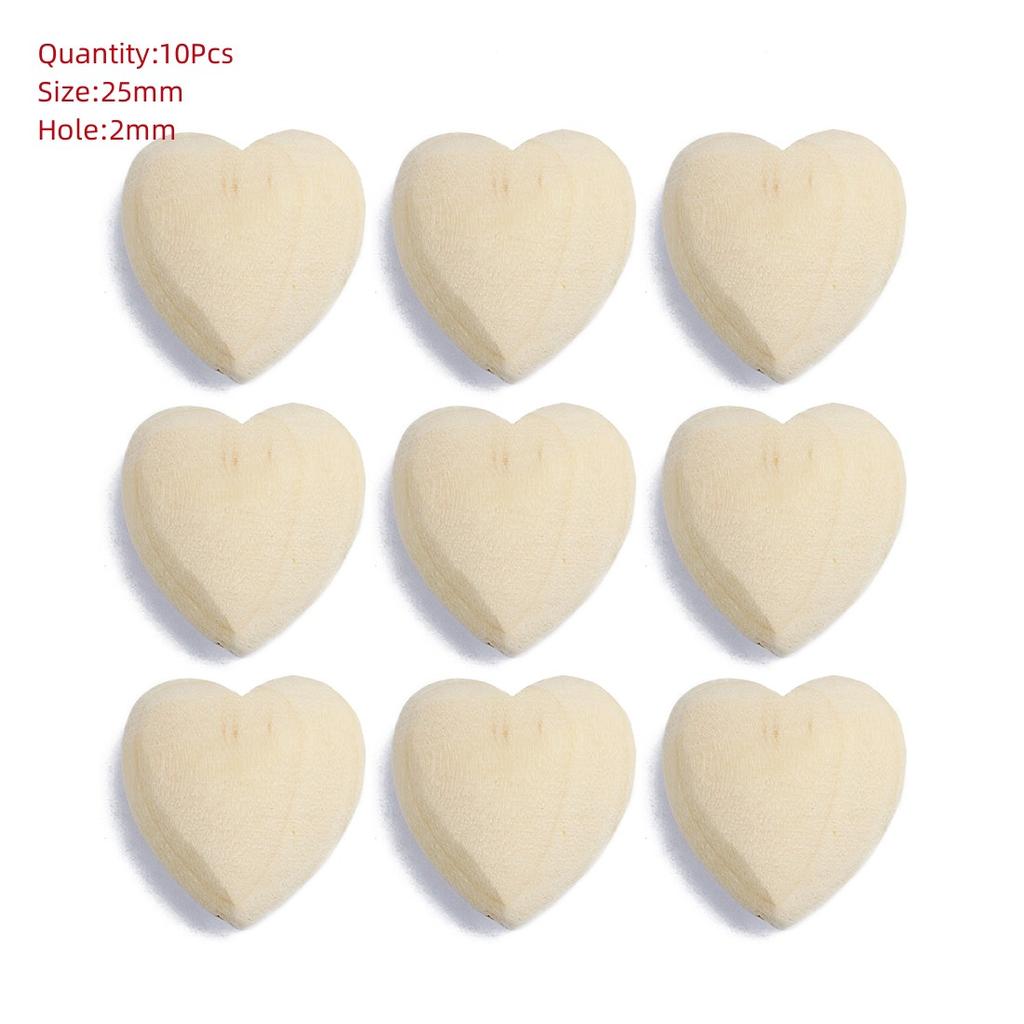 Natural Eco-Friendly Wooden Beads Round Heart Large Hole Loose Spacer Wood Beads For Jewelry Making DIY Charm Bracelets Necklace