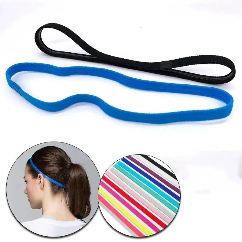 5pcs Elastic Sweat Hairband Yoga Running Fitness Headband Thin Sports Ladies Men Hairband Anti-skid Hair Decoration