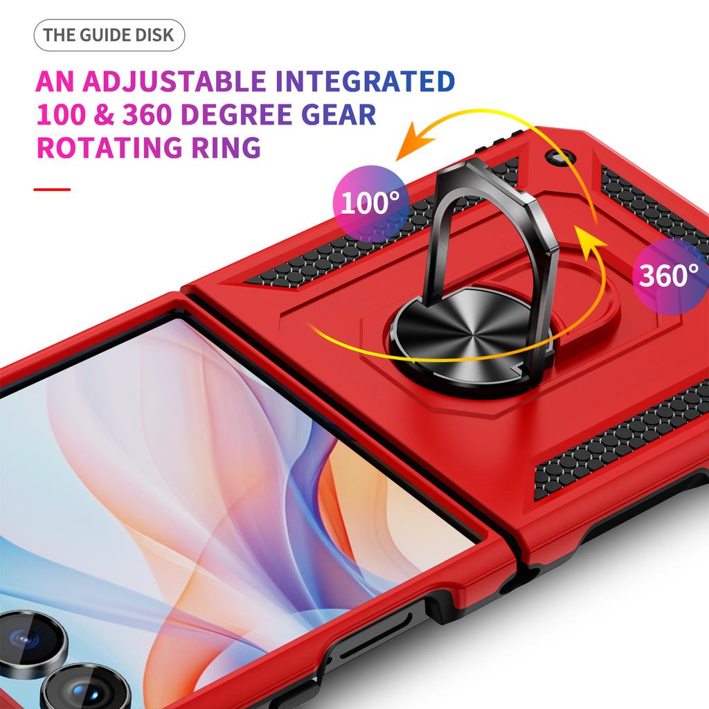 Military-grade Shockproof Phone Case For Samsung Galaxy Z Flip 7 Armor Ring Stand Holder Protective Case For Z Flip 7 FE 6 5 4 3
