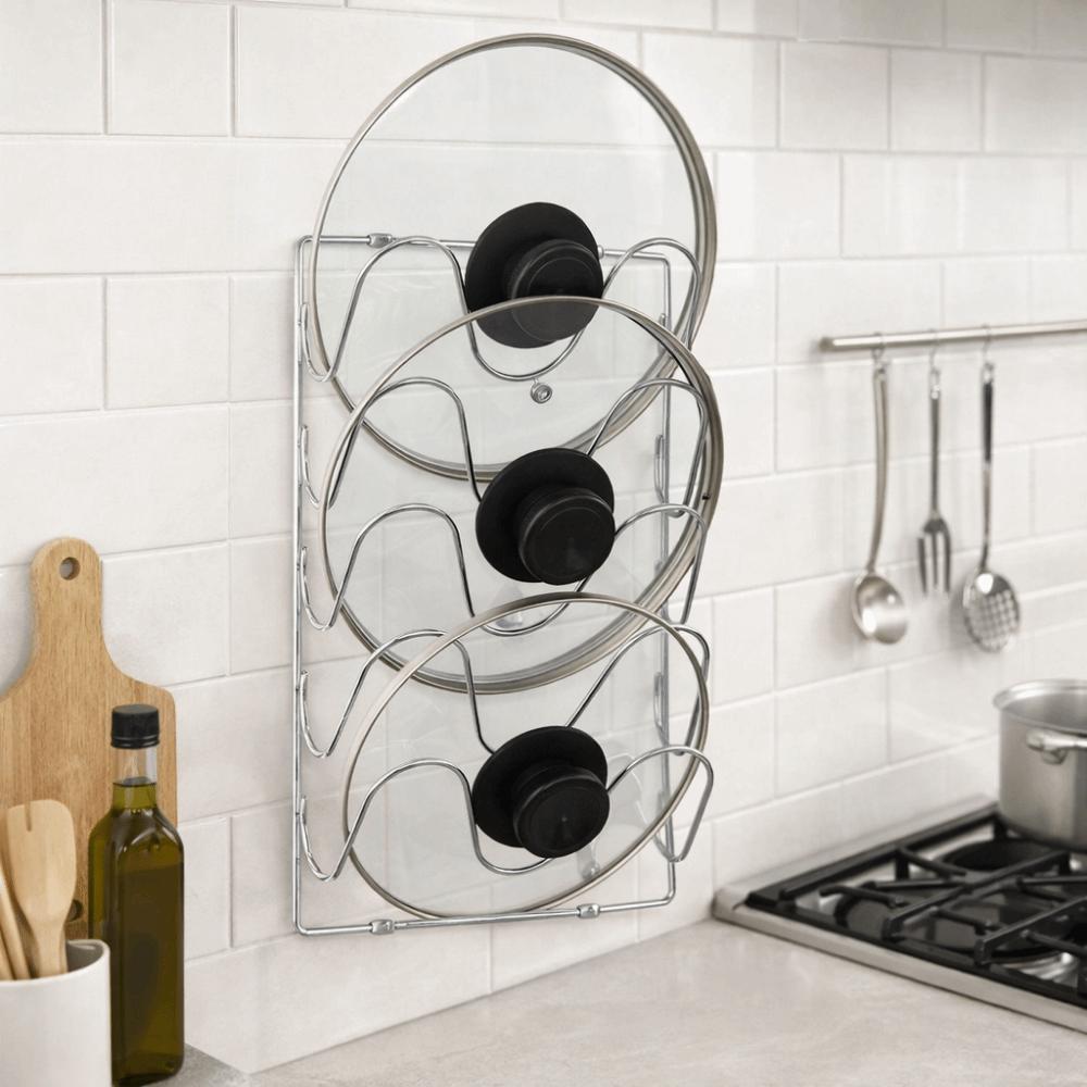 Wall Hanging Pot Lid Storage Rack Multi-Layer Cutting Board Holder  Cabinet