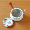Cute and Stylish Arita Ware Teapot, Made In Japan, 270ml, Ceramic, Hanagokoro Design, with Stainless Steel Tea Strainer