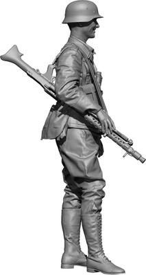 H3 Models WWII German Africa Machine Gunner 3D Printer Kit HS48094 1/48 (Person)