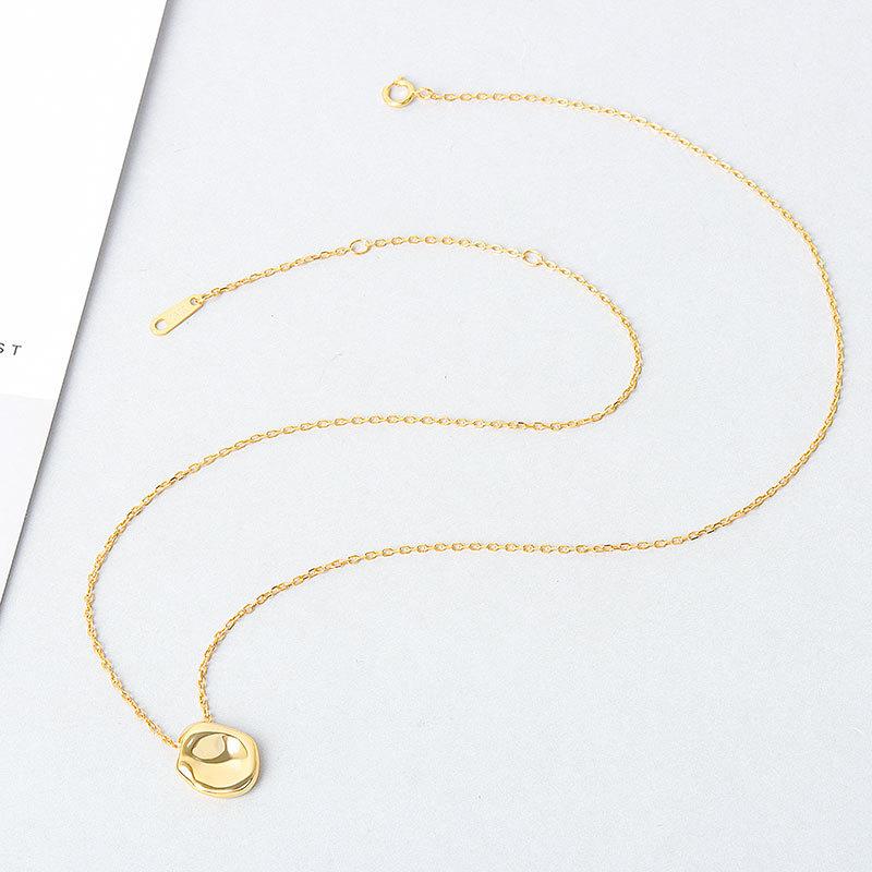 S925 Sterling Silver 18K Gold Plated Pendant Necklace for Women | Daily Wear Minimalist Clavicle Chain Fashion Jewelry Gift