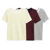 Spring 2025 Women's European American Striped Slim Fit Knit Top