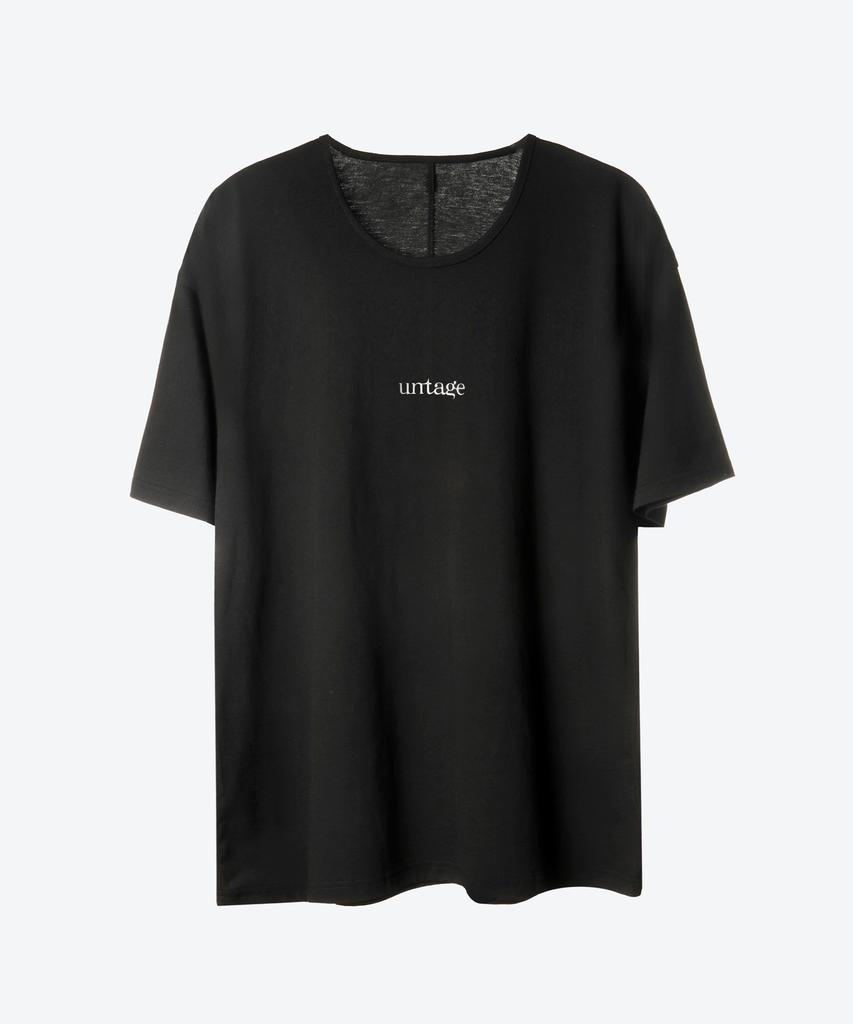 UNTAGE Tencel Logo Oversized T-Shirt [Black(Unisex)]_Utt-St34