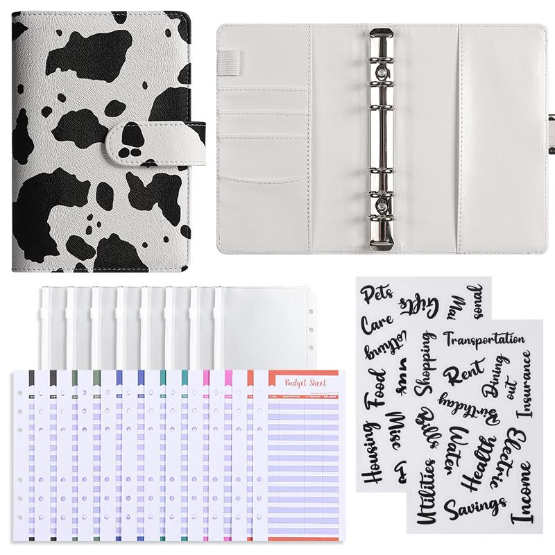 A6 Леопардовый принт Денежный планировщик бюджета Папка-регистратор с конвертами на молнии Денежные конверты для составления бюджета Денежный органайзерлеопардовый принт A6 2480₽