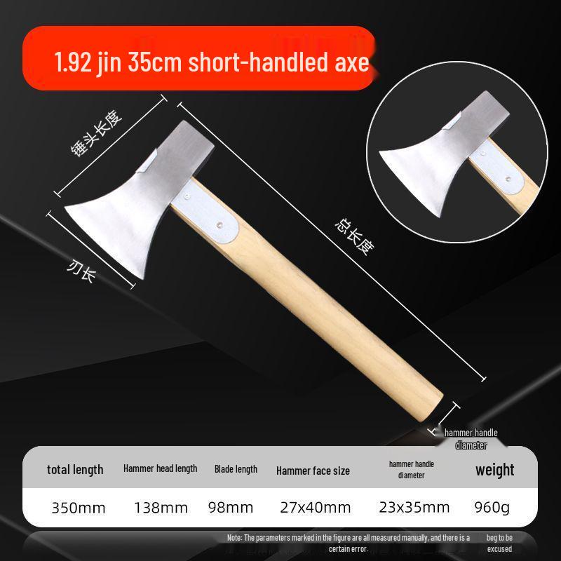 Axe Splitting Wood Axe - Hand Forged Steel Cleaver for Outdoor Woodworking, Firefighting, & Mountain Adventures