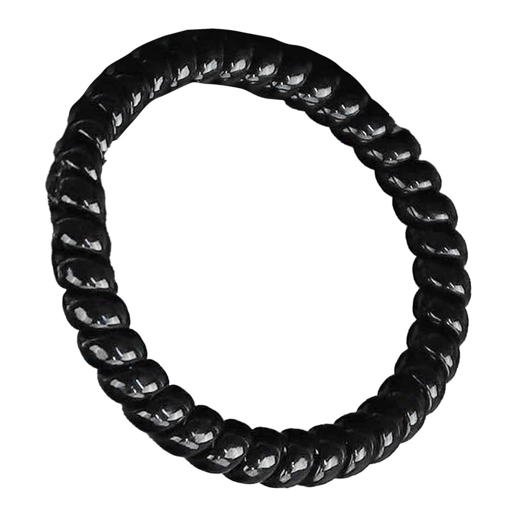 Legături de păr cu spirală elastică în formă de cablu de telefon Elasticitate ridicată împiedică tragerea legături de păr în spirală Negru
